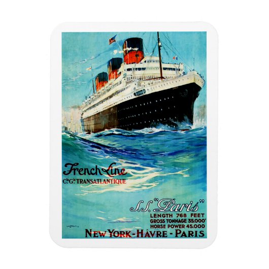 ss Paris ~ French Line Magnet (Vertikal)