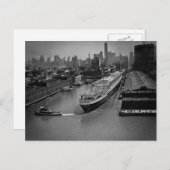 SS Vereinte Staaten am Pier in New York City Postkarte (Vorne/Hinten)