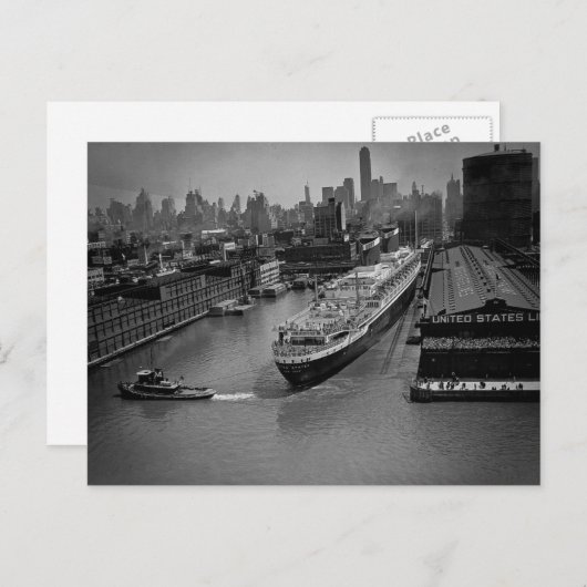 SS Vereinte Staaten am Pier in New York City Postkarte