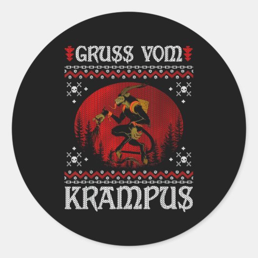Ss Vom Krampus Christmas Evil Xmas Horror Ugly Swe Runder Aufkleber (Vorderseite)