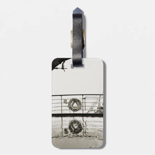 SS Washington Luxury Liner Cruise Ship 1930s Deck Gepäckanhänger (Rückseite vertikal)