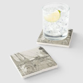 SS Washington Luxury Liner Cruise Ship 1930s Deck Steinuntersetzer (Seitenansicht)