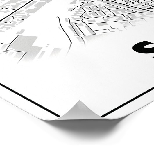 SSC Napoli Stadium Map Design Poster (Ecke)