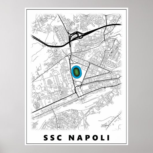 SSC Napoli Stadium Map Design Poster (Vorne)