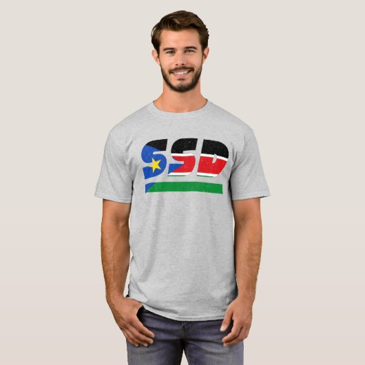 SSD South Sudan African ISO Code 3166 T-Shirt (Vorne ganz)