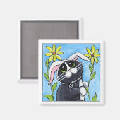 Ssh... Ich jage Kaninchen! - Cat Magnet (Vorderseite/Rückseite)