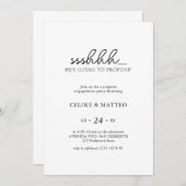 Sshh... Er wird vorschlagen | Überraschende Verlob Einladung (Vorne/Hinten)