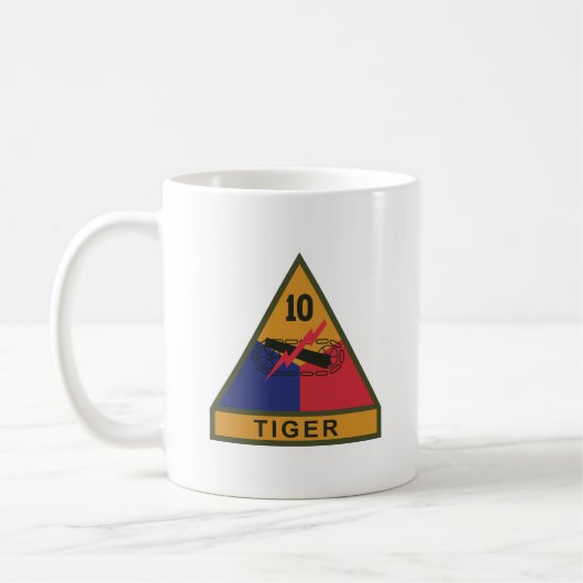 SSI - 10. gepanzerte Division mit Namensband Kaffeetasse (Links)