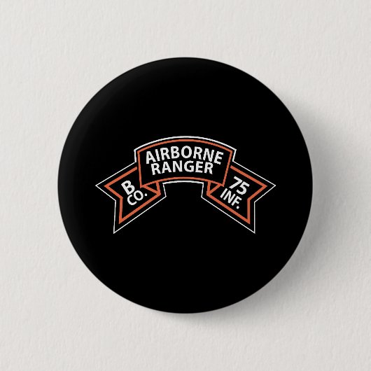 SSI - B Co 75. Infanterie (Ranger) Scroll Button (Vorderseite)