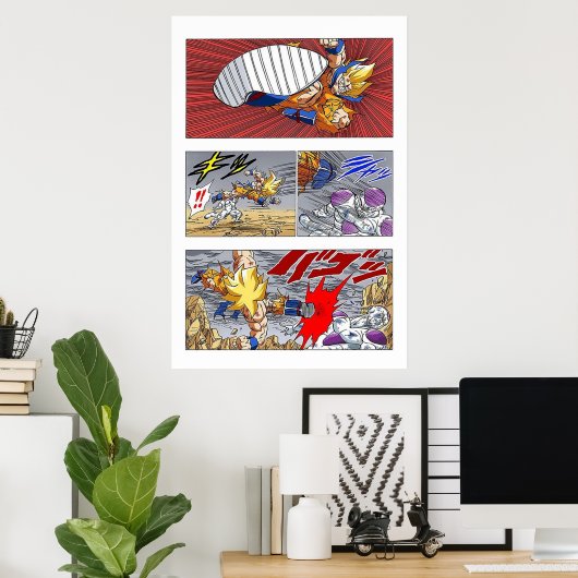 SSJ Goku kicks Frieza Poster (Heimbüro)