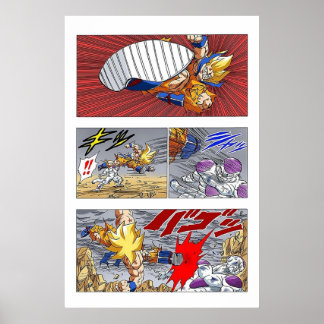 SSJ Goku kicks Frieza Poster