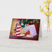 Ssntas Cookies & Hot Cocoa Rezept Weihnachtskarte Karte (Gelbe Blume)