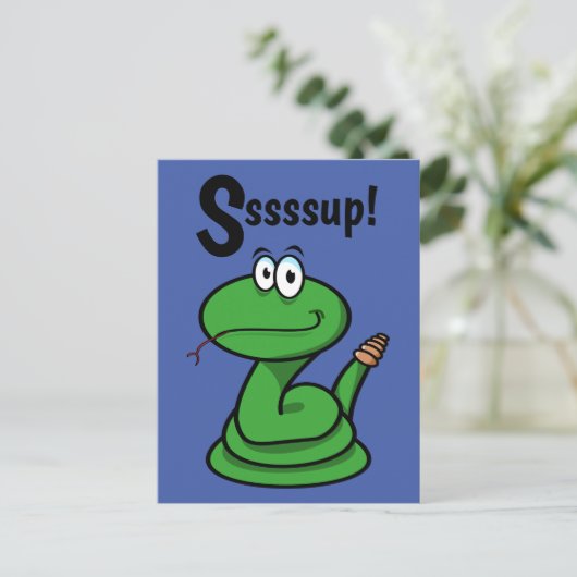 Sssssup! Schlange Postkarte (Stehend Vorderseite)