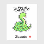 Sssup Funny Hissing Snake Pun Aufkleber (Blatt)