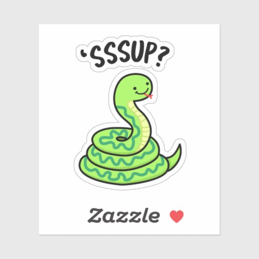 Sssup Funny Hissing Snake Pun Aufkleber (Blatt)