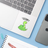 Sssup Funny Hissing Snake Pun Aufkleber (Laptop mit iPhone)