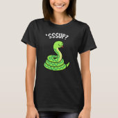 Sssup Funny Hissing Snake Pun Dark BG T-Shirt (Vorderseite)