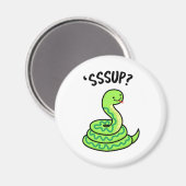 Sssup Funny Hissing Snake Pun Magnet (Vorderseite/Rückseite)