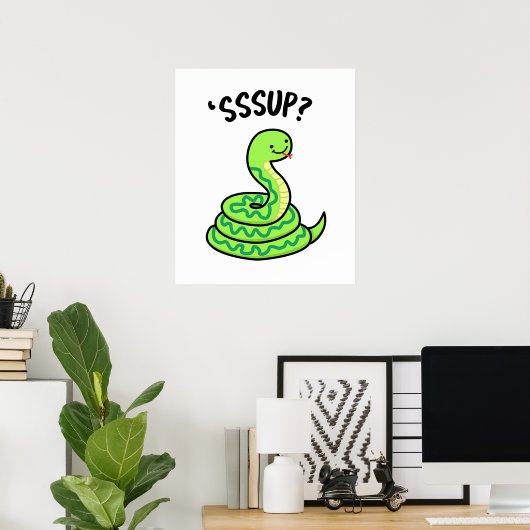 Sssup Funny Hissing Snake Pun Poster (Heimbüro)