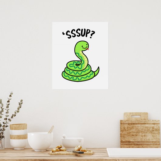 Sssup Funny Hissing Snake Pun Poster (Küche)