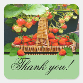 Sstrawberry Basket ~Danke Square Sticker