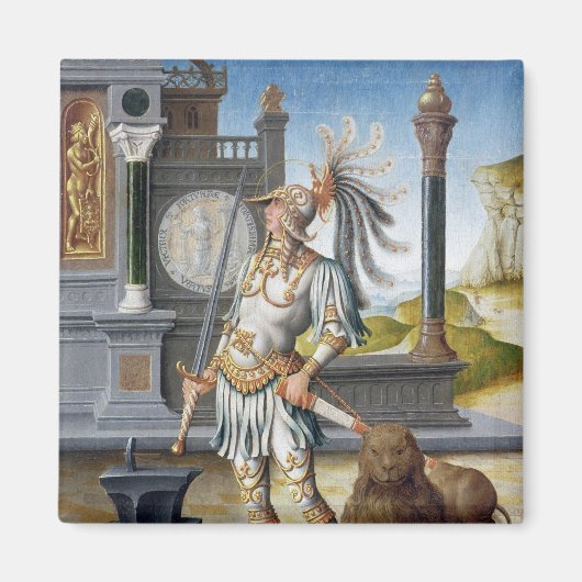 St. Adrian in Armor in einer offenen Landschaft Magnet (Vorne)