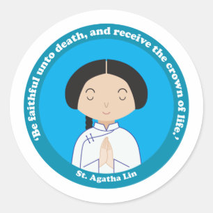 St. Agatha Lin Runder Aufkleber