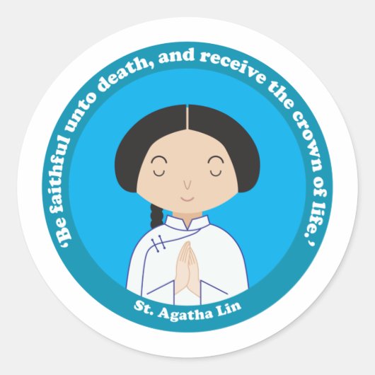 St. Agatha Lin Runder Aufkleber (Vorderseite)