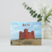 St Agathas Tower - Der Rote Turm Malta Postkarte (Stehend Vorderseite)