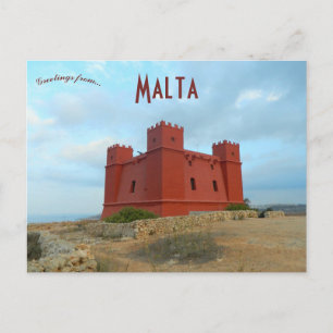 St Agathas Tower - Der Rote Turm Malta Postkarte