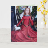 St. Agnes mit ihrem Lamm (Detail; M 070) Karte (Gelbe Blume)