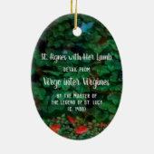 St. Agnes mit ihrem Lamm Keramik Ornament (Hinten)
