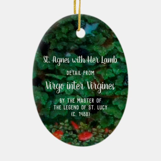 St. Agnes mit ihrem Lamm Keramik Ornament (Hinten)