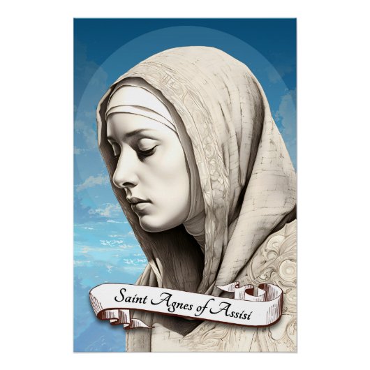St. Agnes of Assisi Sister of St. Clare Poster (Vorderseite)