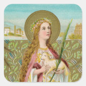 St. Agnes of Rome (BC 01) Quadratischer Aufkleber (Vorderseite)