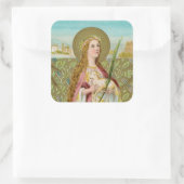 St. Agnes of Rome (BC 01) Quadratischer Aufkleber (Tasche)