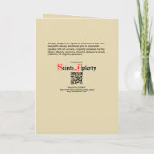 St. Agnes of Rome (MH 01) Card Karte (Rückseite)