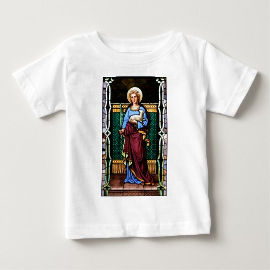 St. Agnes von Rom, Lamm und Palmblatt halten Baby T-shirt (Vorderseite)