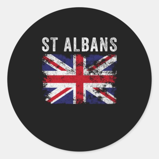 St Albans UK Flag England Souvenir Runder Aufkleber (Vorderseite)