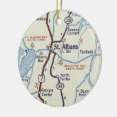 St. Albans Vermont Vintage Karte Keramik Ornament (Links)