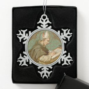 St. Albert der Große (BK 013) Schneeflocken Zinn-Ornament