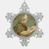 St. Albert the Great (BK 013) Schneeflocken Zinn-Ornament (Vorderseite)