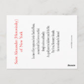 St. Alexander Hotovitsky Gebetskarte Postkarte (Rückseite)