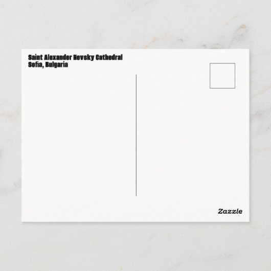 St. Alexander Nevsky Kathedrale Postkarte (Rückseite)