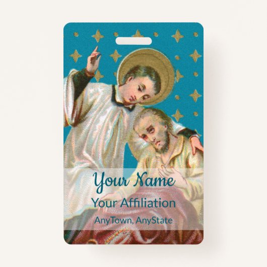 St. Aloysius Gonzaga & Plague Victim (Stil 1; M06) Ausweis (Vorderseite)