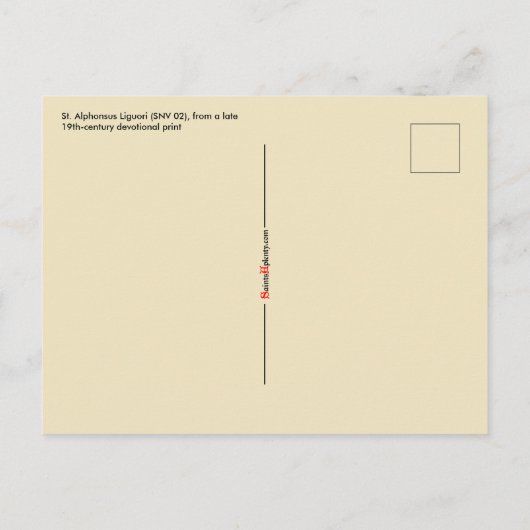 St. Alphonsus Liguori (SNV 02) (Round) Postkarte (Rückseite)