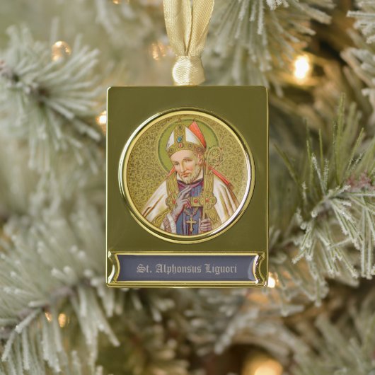 St. Alphonsus Liguori (SNV 02) (Runde) Banner-Ornament Gold (Baum)