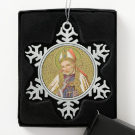 St. Alphonsus Liguori (SNV 02) (Runde) Schneeflocken Zinn-Ornament