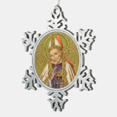 St. Alphonsus Liguori (SNV 02) (Runde) Schneeflocken Zinn-Ornament (Rechts)