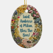 St. Ambrose of Milan with Flowers, Bees, and Hive Keramik Ornament (Hinten)